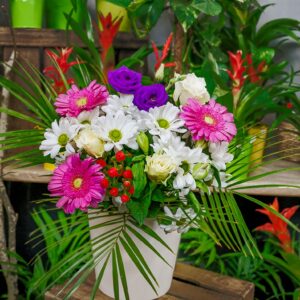 Composition florale multicolore