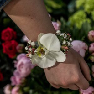 Manchette de mariée fleurs naturelles